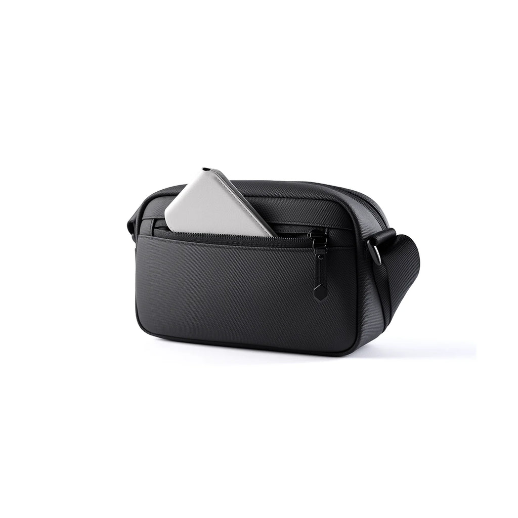 ExecSlim: Slim Business Crossbody Bag with 3 Compartments and Key Hook