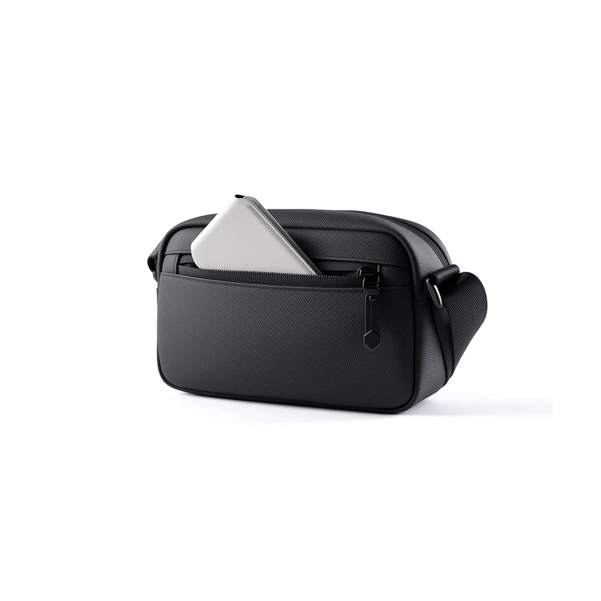 ExecSlim: Slim Business Crossbody Bag with 3 Compartments and Key Hook