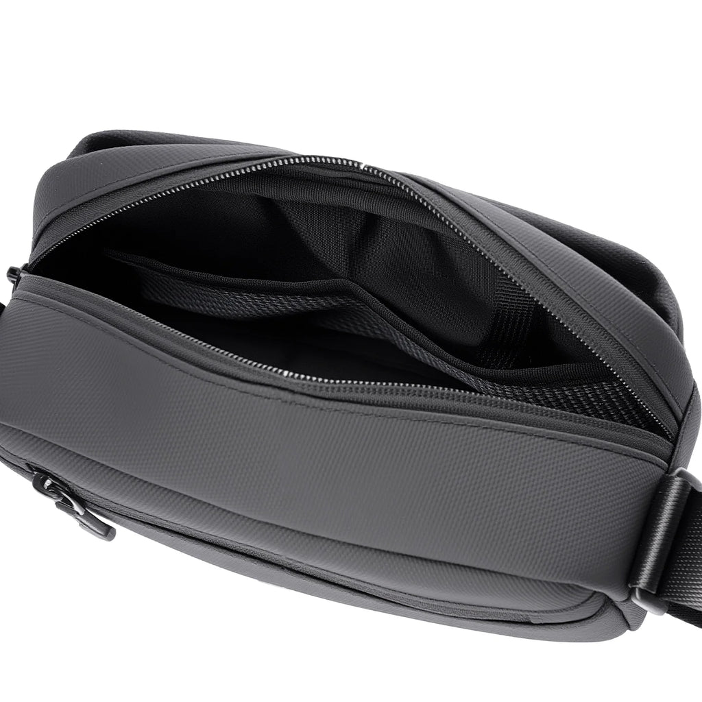 ExecSlim: Slim Business Crossbody Bag with 3 Compartments and Key Hook