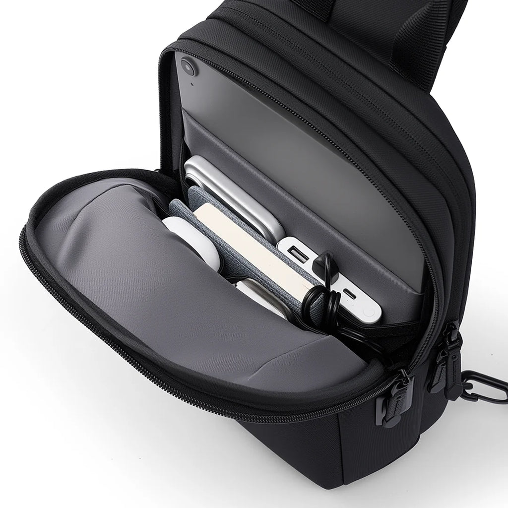 TechPouch: Crossbody Chest Bag with USB Port & iPad Mini Compatible