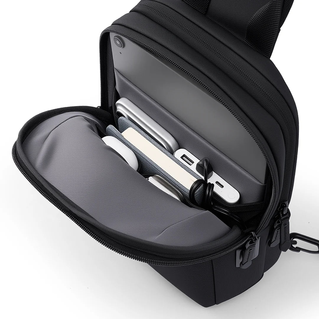 TechPouch: Crossbody Chest Bag with USB Port & iPad Mini Compatible