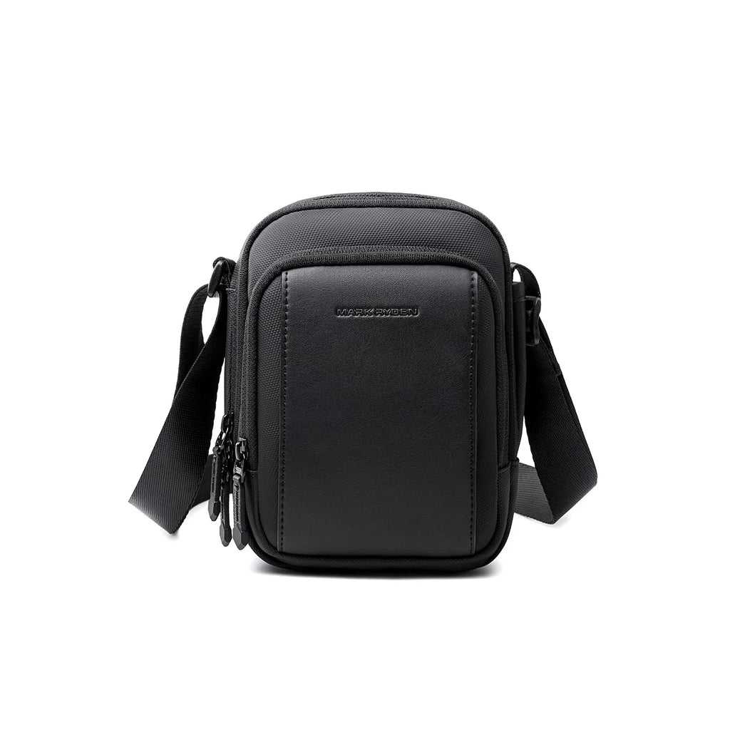 ZipCube: 3-Zip Mini Crossbody Phone Bag with Splash-Resistant Fabric for Men