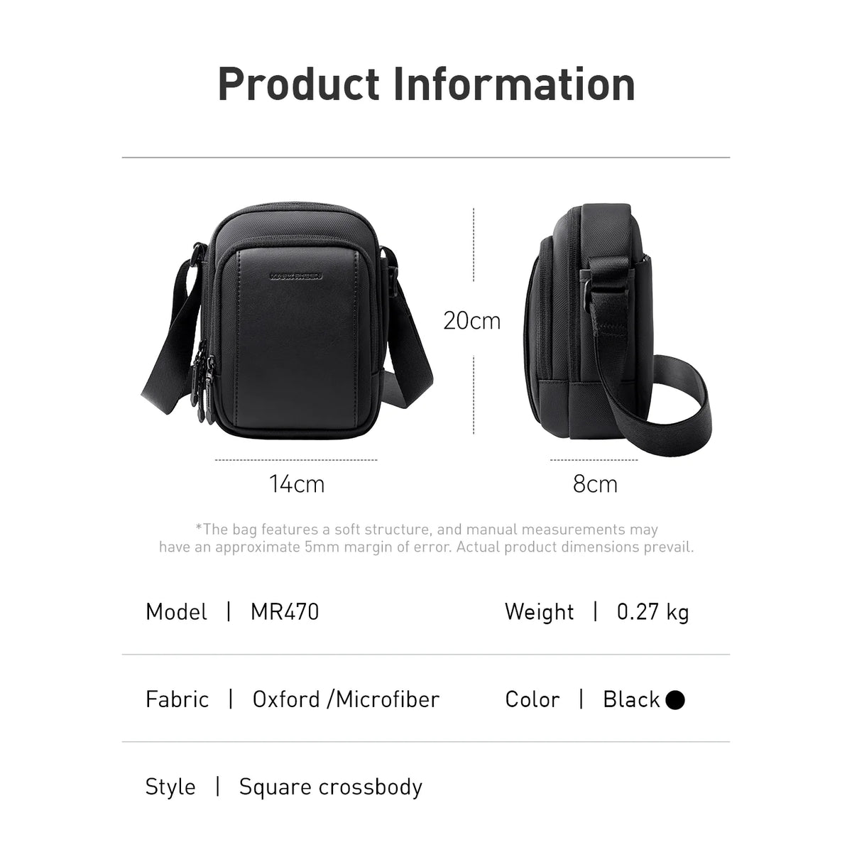 ZipCube: 3-Zip Mini Crossbody Phone Bag with Splash-Resistant Fabric for Men