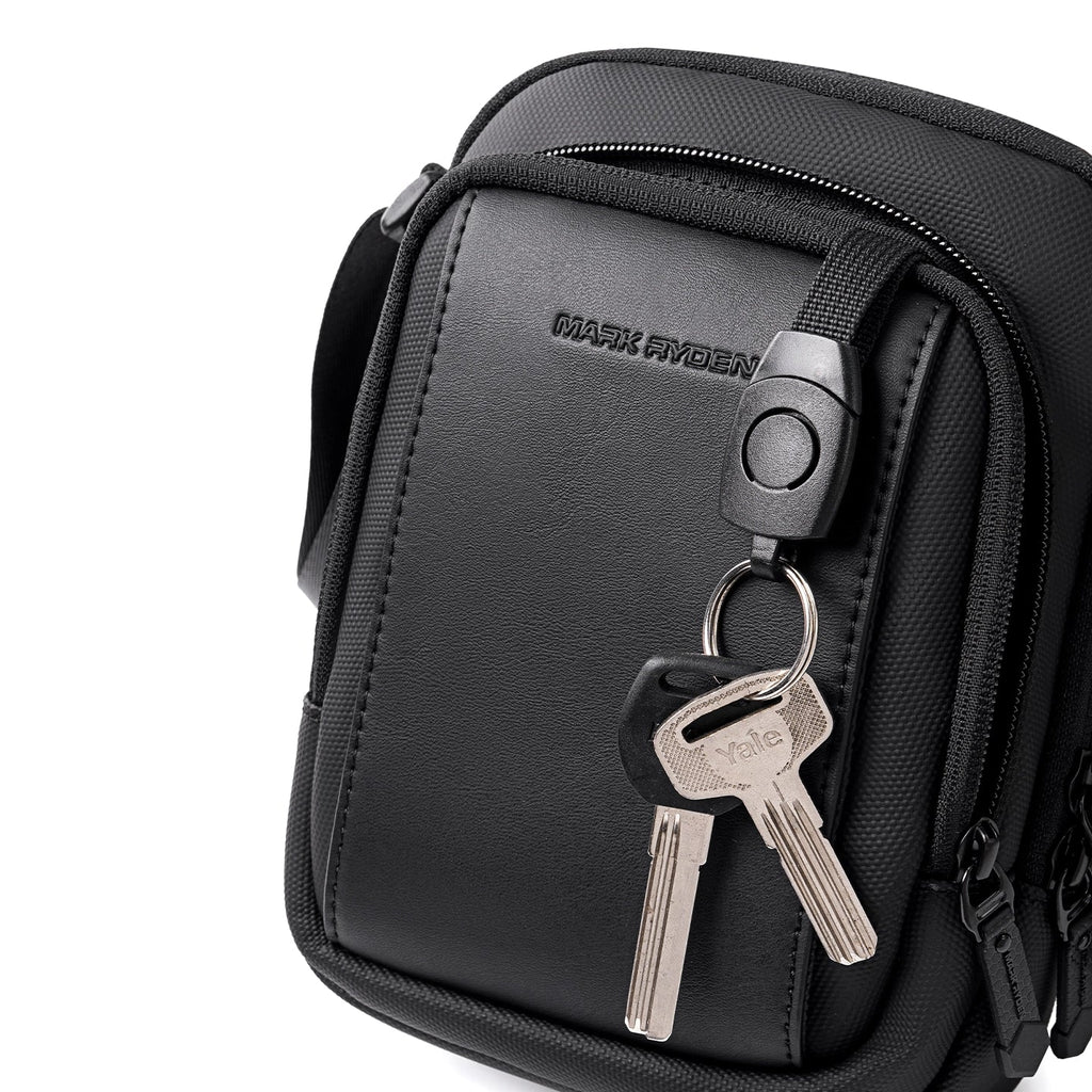 ZipCube: 3-Zip Mini Crossbody Phone Bag with Splash-Resistant Fabric for Men