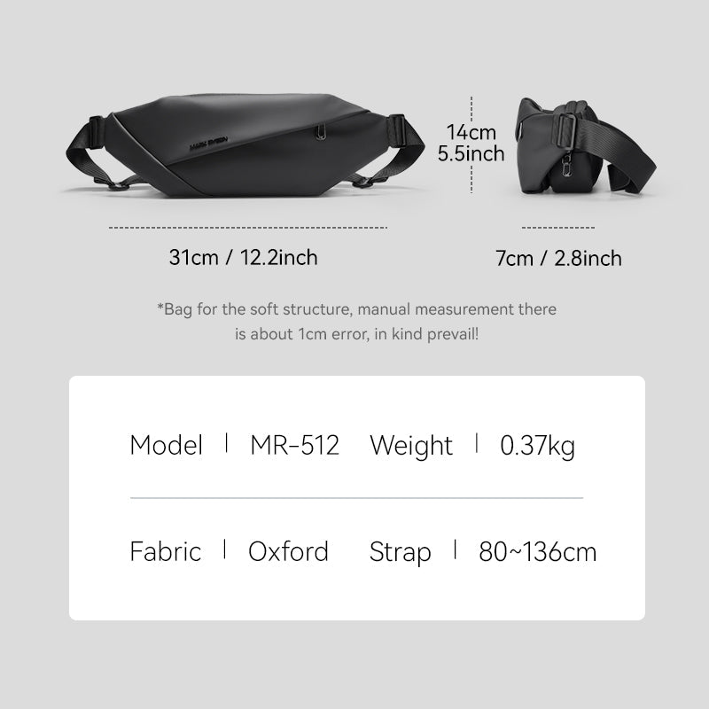 RapidPack Lite: Tri-Compartment Waterproof Sling Pack for Commute